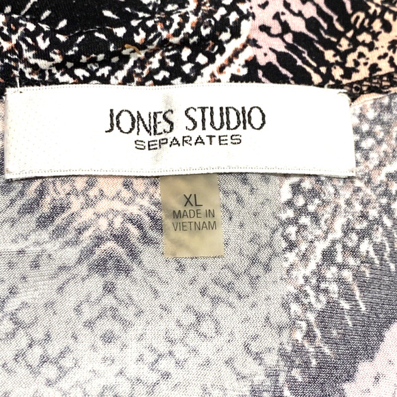 Jones Studio Sleeveless Tank Top Blouse Multicolor Black Peach Pink XL Stretch - Picture 7 of 9
